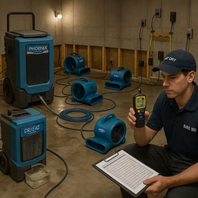 Structural Drying and Dehumidification process in Vicksburg, MI